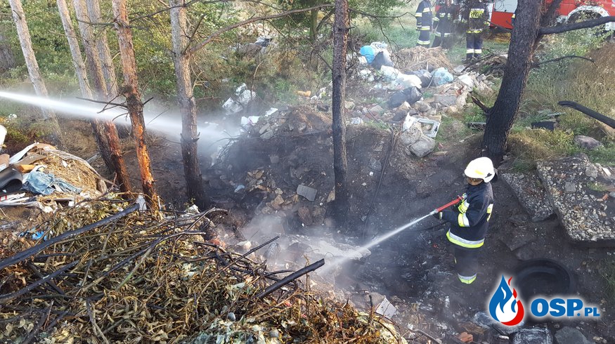 Pożar dzikiego wysypiska śmieci OSP Ochotnicza Straż Pożarna