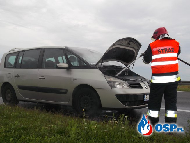 Pożar samochodu na A2 OSP Ochotnicza Straż Pożarna