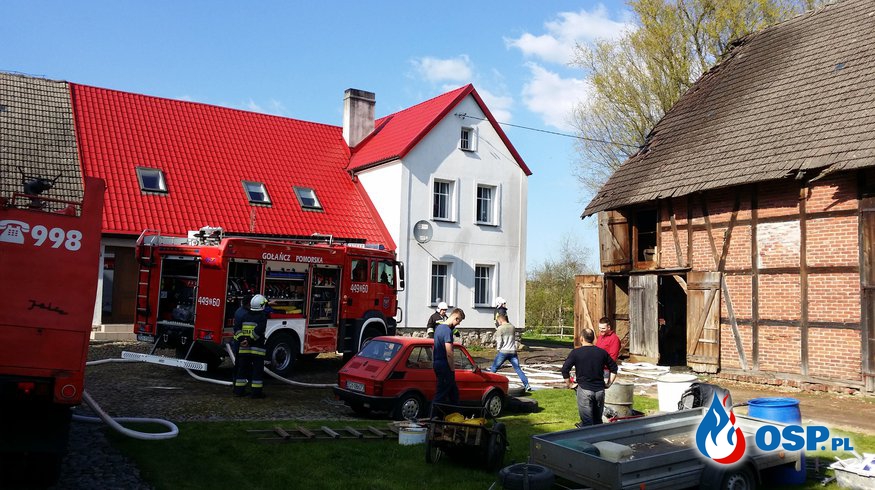 Pożar stodoły w miejscowości Gosław OSP Ochotnicza Straż Pożarna