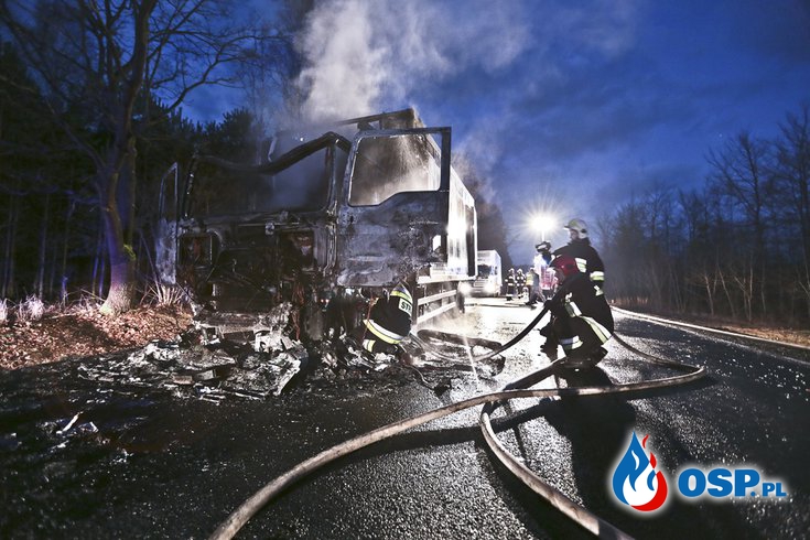 Pożar ciężarówki OSP Ochotnicza Straż Pożarna