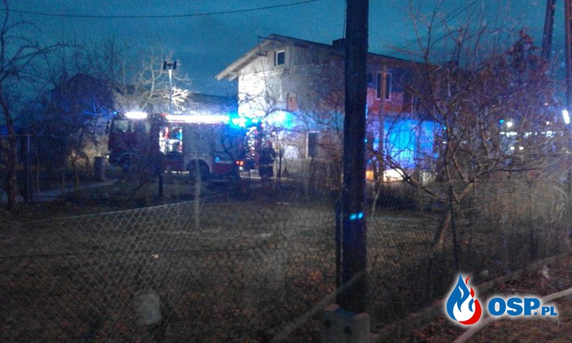 28.01.2016 - pożar budynków gospodarczych w Rynakowicach OSP Ochotnicza Straż Pożarna