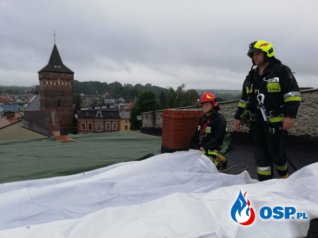 Sobotnie interwencje związane  z intensywnymi opadami deszczu OSP Ochotnicza Straż Pożarna