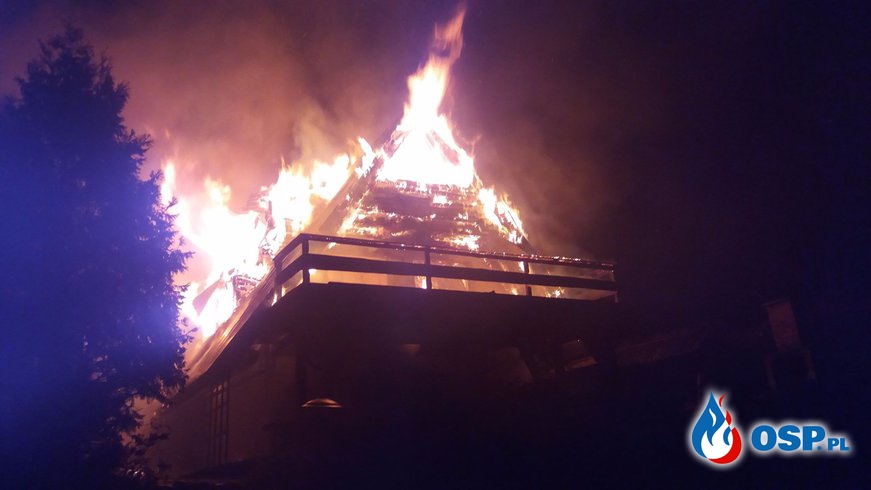 Pożar całorocznego budynku letniskowego  w Sile OSP Ochotnicza Straż Pożarna