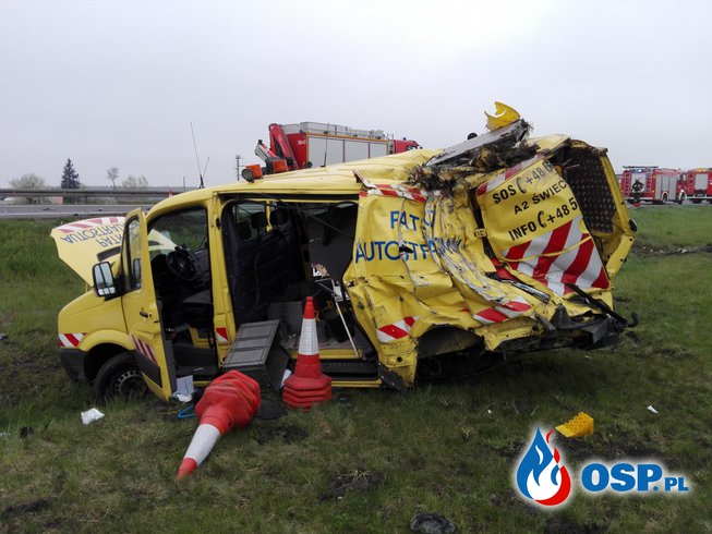 Wypadek na 191km autostrady A2 OSP Ochotnicza Straż Pożarna