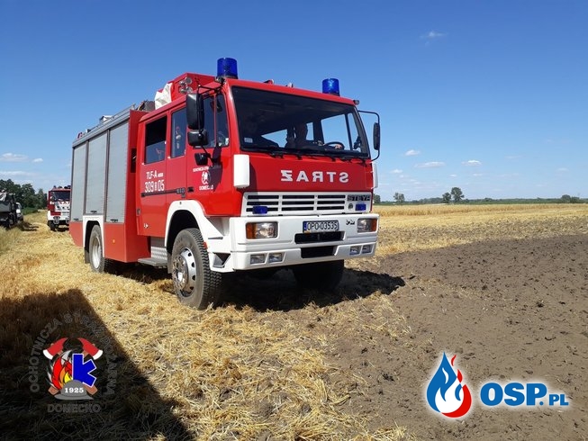 Pożar zboża na pniu w Źlinicach OSP Ochotnicza Straż Pożarna