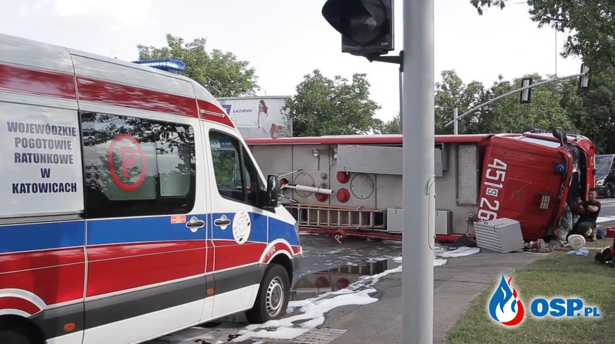 Wypadek wozu bojowego straży pożarnej w Gliwicach OSP Ochotnicza Straż Pożarna