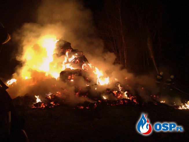 Pożar stogu słomy OSP Ochotnicza Straż Pożarna