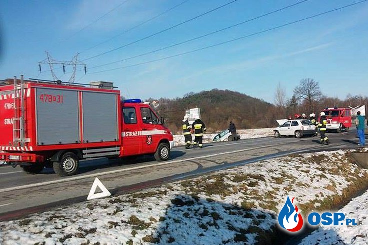 Wypadek w Biertowicach DK52 OSP Ochotnicza Straż Pożarna