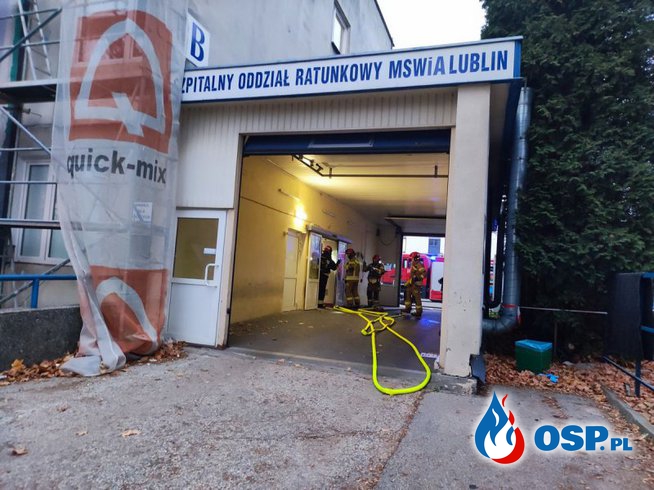 Pożar w szpitalu MSWiA w Lublinie. Część pacjentów przeniesiono na inny oddział. OSP Ochotnicza Straż Pożarna