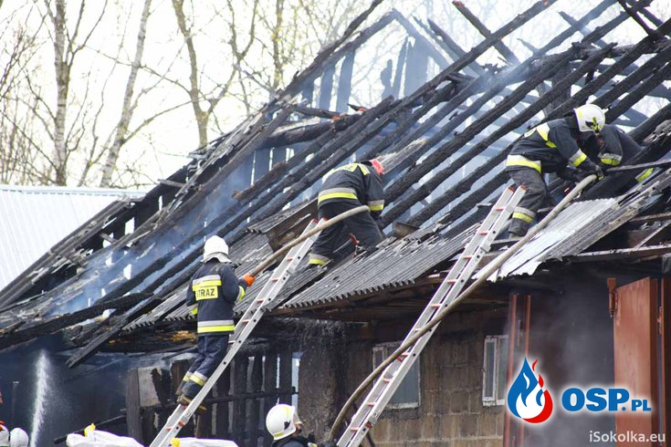 Duży pożar obory w miejscowości Szyszki OSP Ochotnicza Straż Pożarna