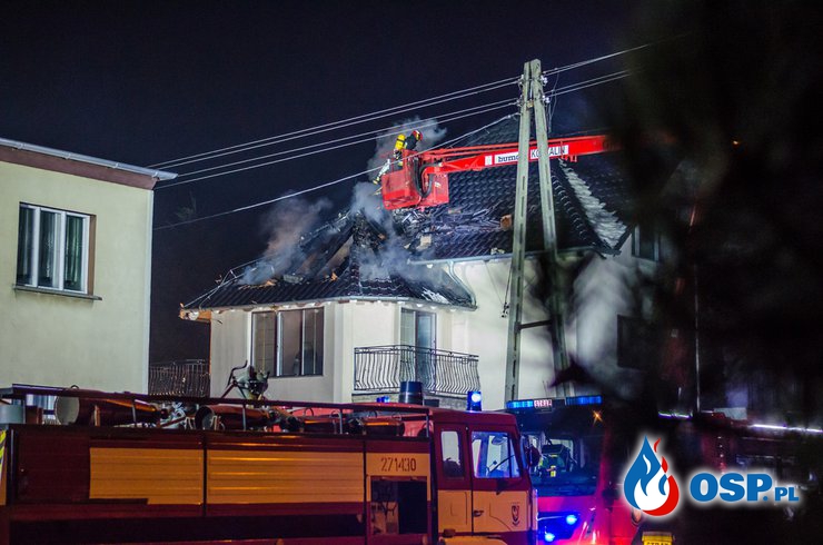 Pożar budynku mieszkalnego w Żędowicach. OSP Ochotnicza Straż Pożarna
