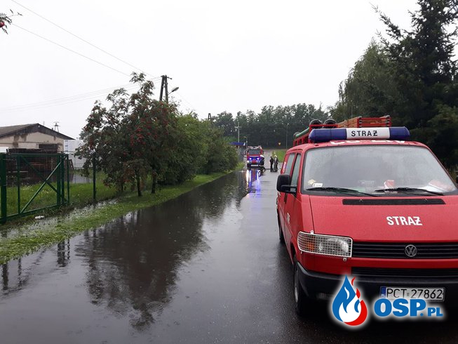Skutki dużych opadów deszczu OSP Ochotnicza Straż Pożarna