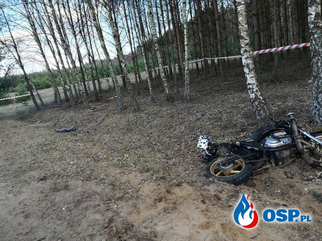 Wypadek motocyklisty z osobówką OSP Ochotnicza Straż Pożarna