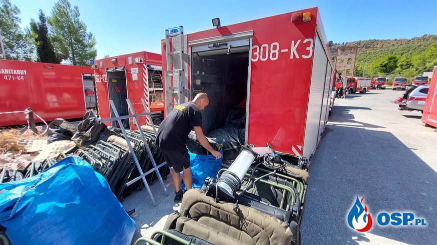 Kończy się misja polskich strażaków w Grecji. Trwa pakowanie sprzętu. OSP Ochotnicza Straż Pożarna