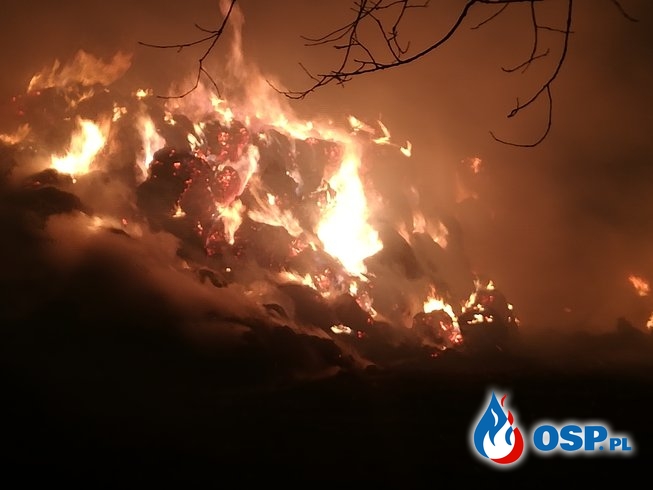 Pożar bel słomy Goszczyce Średnie gm Baboszewo OSP Ochotnicza Straż Pożarna