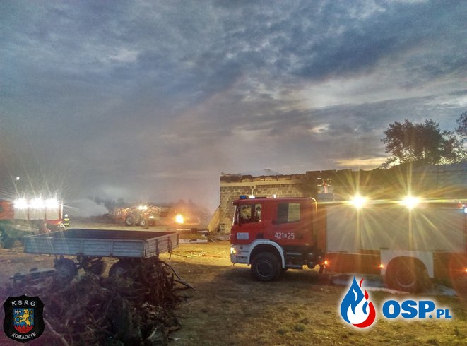 Budynek, ciągnik i maszyny rolnicze spłonęły w pożarze w Micinie OSP Ochotnicza Straż Pożarna