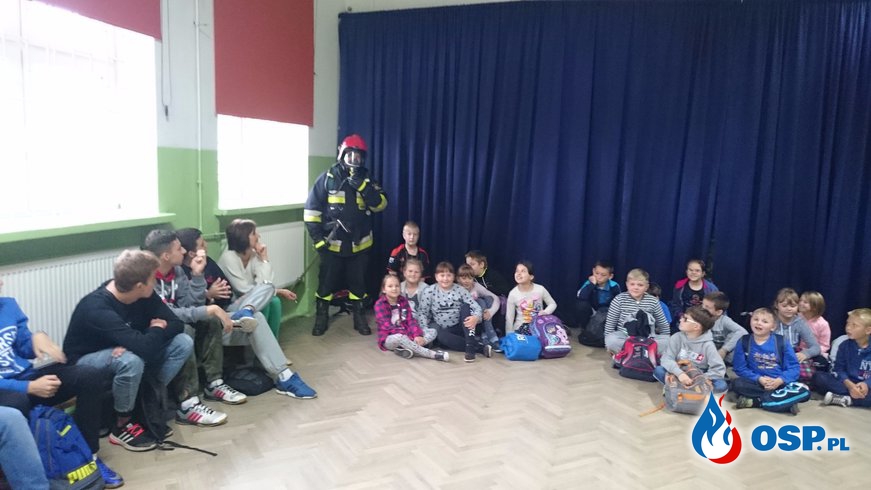 Próbna ewakuacja szkoły Nowe Miasto OSP Ochotnicza Straż Pożarna