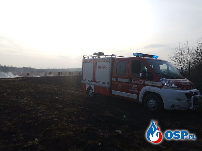 dwa pożary traw w jednym czasie OSP Ochotnicza Straż Pożarna
