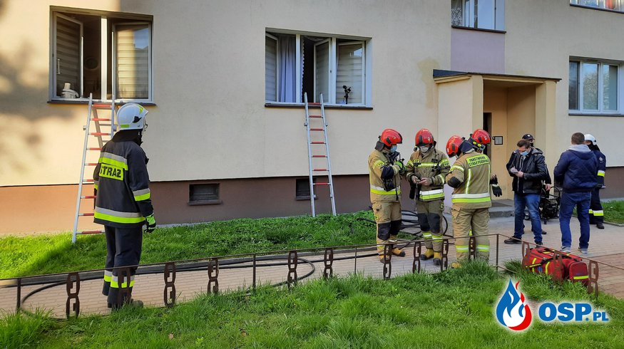 Tragiczny pożar mieszkania w Grajewie OSP Ochotnicza Straż Pożarna
