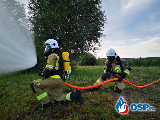 Ćwiczenia z wykorzystaniem nowego sprzętu OSP Ochotnicza Straż Pożarna