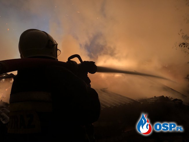 Pożar budynku gospodarczego Nowe Miasto Folwark OSP Ochotnicza Straż Pożarna