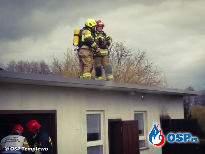 Kursko - pożar budynku gospodarczego OSP Ochotnicza Straż Pożarna