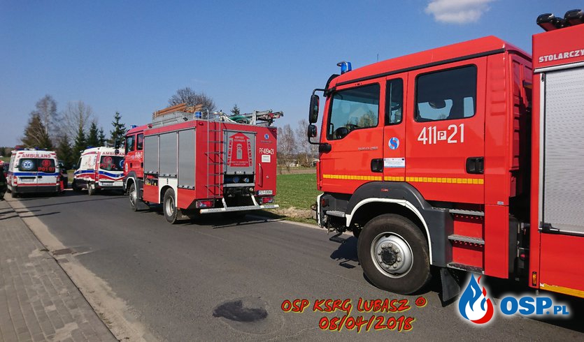 Zderzenie dwóch pojazdów osobowych OSP Ochotnicza Straż Pożarna