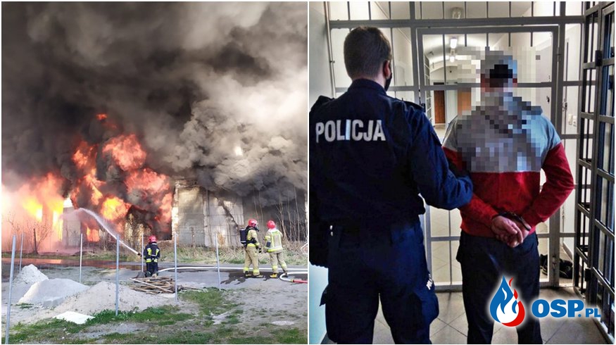 24-letni podpalacz w rękach policji. Strażacy prawie 28 godzin gasili wywołany przez niego pożar. OSP Ochotnicza Straż Pożarna