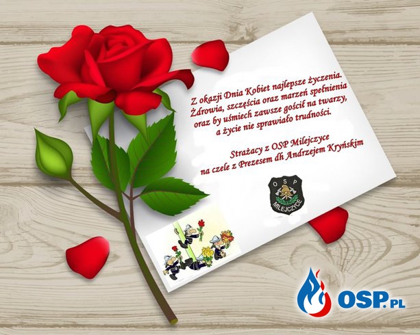 Życzenia z okazji Dnia Kobiet OSP Ochotnicza Straż Pożarna