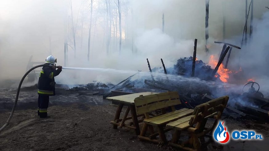 Pożar stolarni. Strażacy uratowali las przed ogniem. OSP Ochotnicza Straż Pożarna