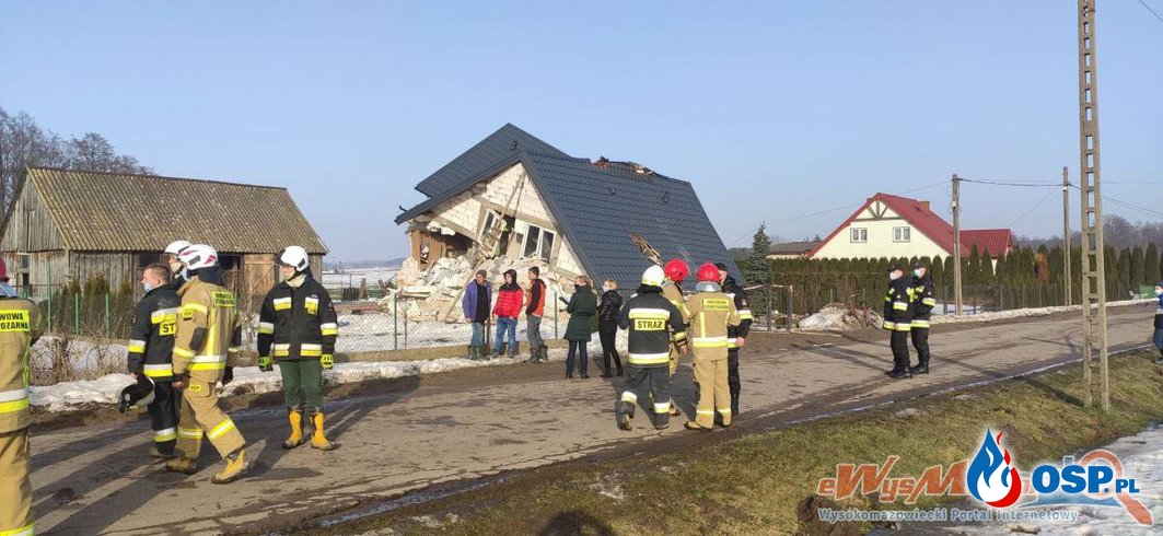 Dom zawalił się po wybuchu gazu. Wśród rannych jest 5-letni chłopiec. OSP Ochotnicza Straż Pożarna