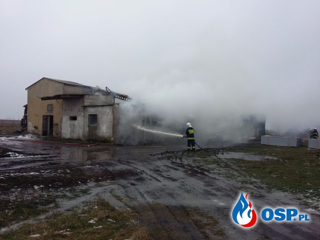 Pożar hali OSP Ochotnicza Straż Pożarna