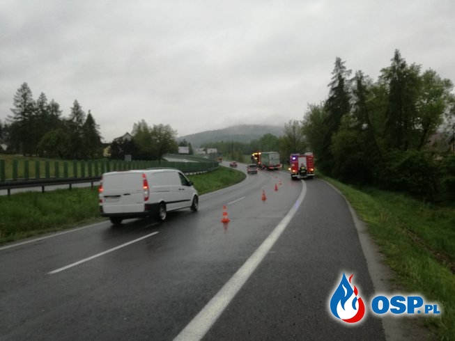 Wyciek paliwa z samochodu ciężarowego - 14 maja 2019r. OSP Ochotnicza Straż Pożarna