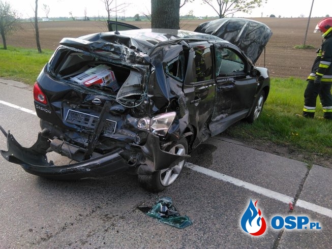 Ciężarówka, auto dostawcze i samochód osobowy zderzyły się na DK22 OSP Ochotnicza Straż Pożarna