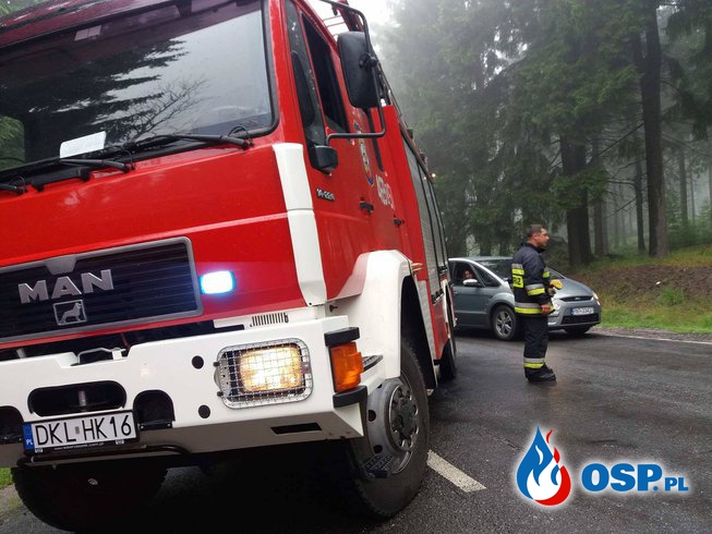 Plama oleju i kolizja na Drodze Stu Zakrętów (DW387) ! OSP Ochotnicza Straż Pożarna
