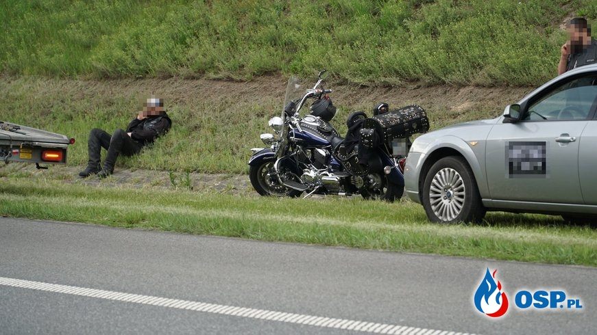 Wypadek dwóch motocykli Harley Davidson na autostradzie A4 OSP Ochotnicza Straż Pożarna