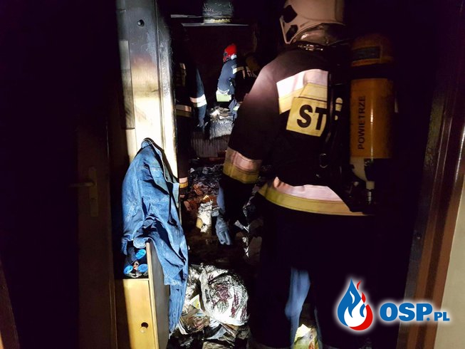 Pożar mieszkania na 4 piętrze OSP Ochotnicza Straż Pożarna
