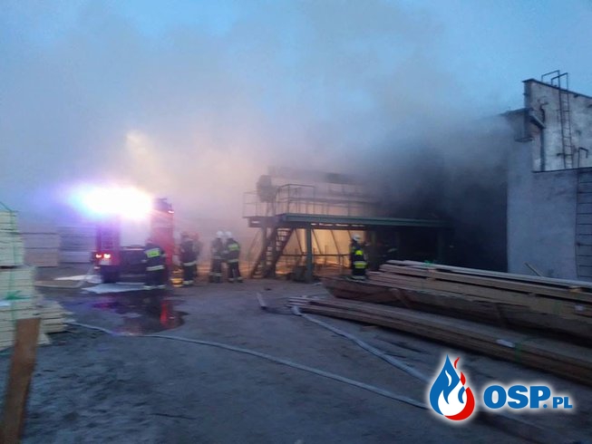 Pożar hali produkcyjnej-Tartak w Bytnicy OSP Ochotnicza Straż Pożarna