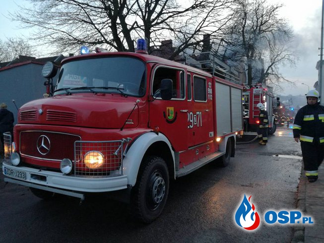 Pożar kamienicy w Czaplinku OSP Ochotnicza Straż Pożarna