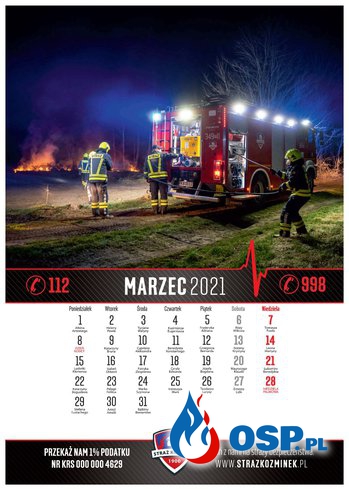 Kalendarz STRAŻ KOŹMINEK 2021 OSP Ochotnicza Straż Pożarna