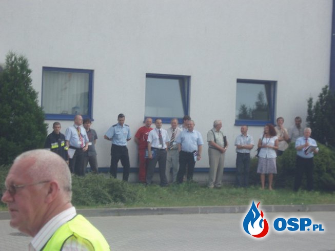 Ćwiczenia w Amice - pożar maszyny - ewakuacja OSP Ochotnicza Straż Pożarna