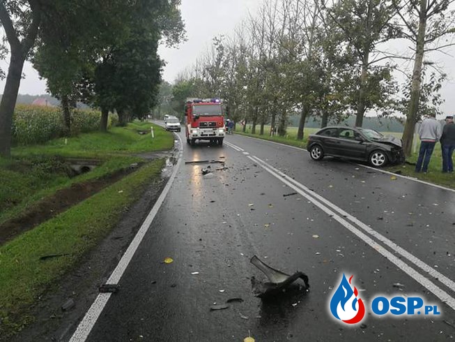 Wypadek na DK60 w Glinojecku OSP Ochotnicza Straż Pożarna