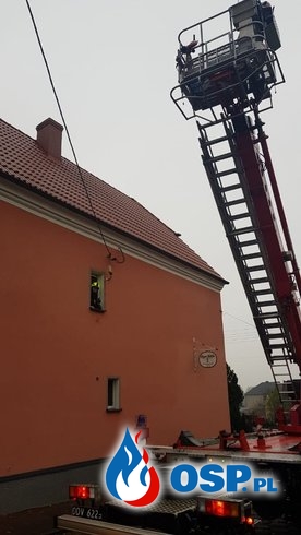 Pożar sadzy w kominie na plebani w Ligocie Bialskiej OSP Ochotnicza Straż Pożarna