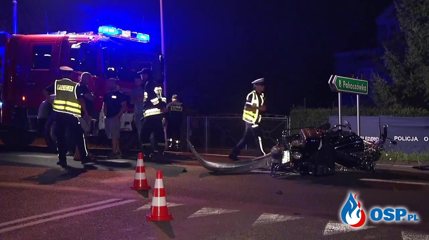 Ojciec z synem zginęli w wypadku motocyklowym na DK 28. OSP Ochotnicza Straż Pożarna