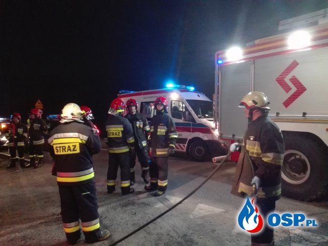 Wypadek na DK 11 w Biskupicach - dwie osoby poszkodowane OSP Ochotnicza Straż Pożarna