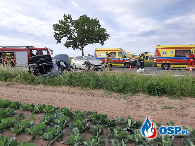 7 osób poszkodowanych w wypadku na DK 11 OSP Ochotnicza Straż Pożarna