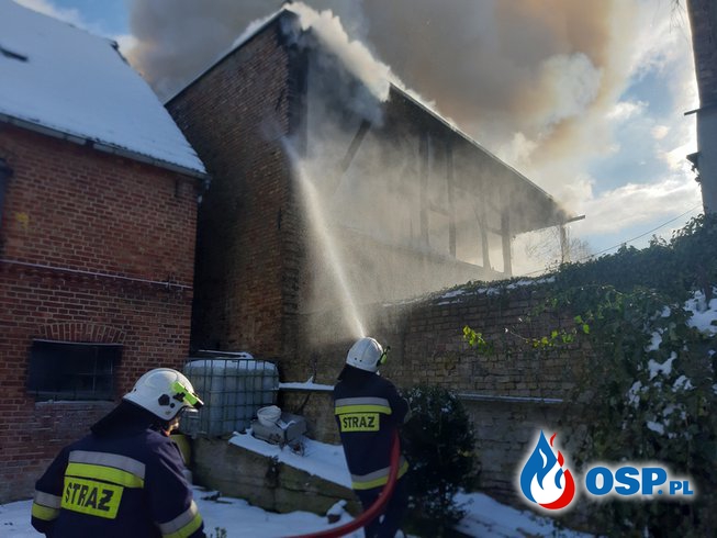 Pożar na ul.Nadodrzańskiej w Widuchowej OSP Ochotnicza Straż Pożarna