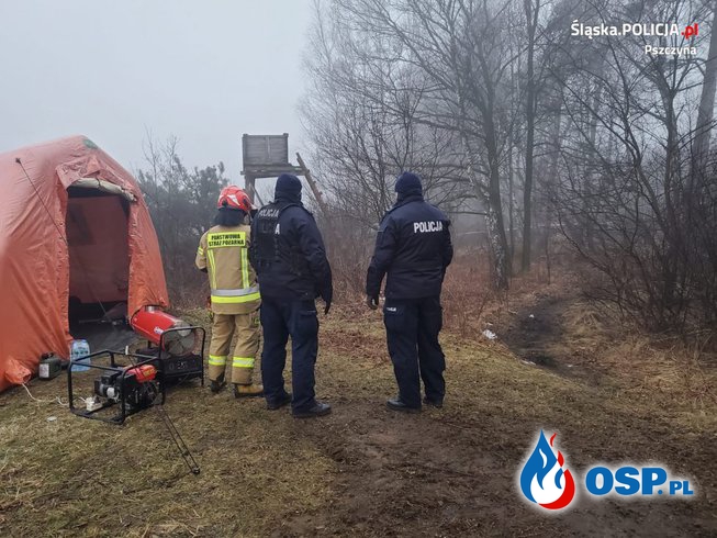 Katastrofa śmigłowca pod Pszczyną. Dwie osoby zginęły, dwie są ranne. OSP Ochotnicza Straż Pożarna