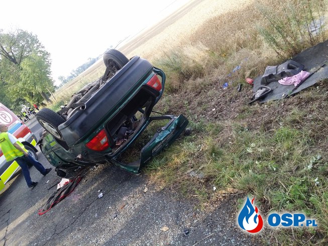 Wypadek na trasie Gostomia-Zabnik OSP Ochotnicza Straż Pożarna
