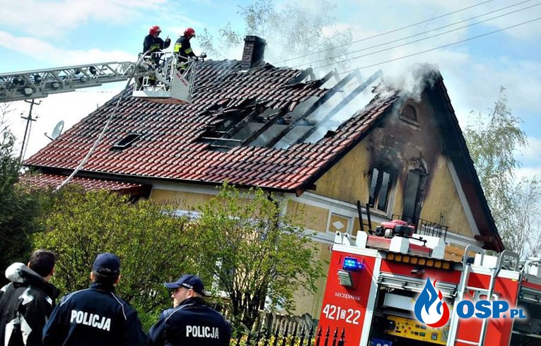 Pożar domu w Kluczach OSP Ochotnicza Straż Pożarna